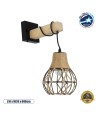GLOBOSTAR® BELLARIVA 01962 Boho Φωτιστικό Τοίχου - Απλίκα με Ντουί 1 x E27 AC 220-240V IP20 - Μπεζ & Μαύρο - Μ10 x Π26 x Υ40cm